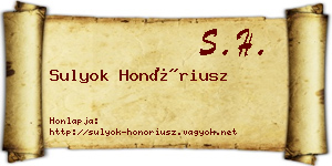 Sulyok Honóriusz névjegykártya